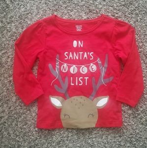 Girls Christmas Long Sleeve Tee- 18 Months